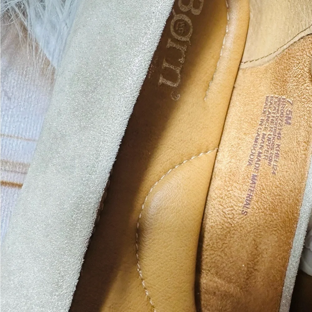 Born Metallic Beige Flower Ballet Flats
